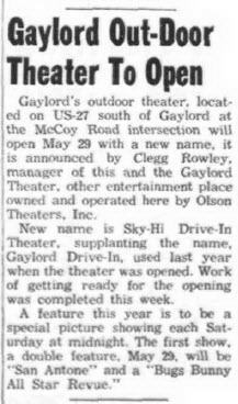 Sky-Hi Drive-In Theatre - May 28 1953 (newer photo)